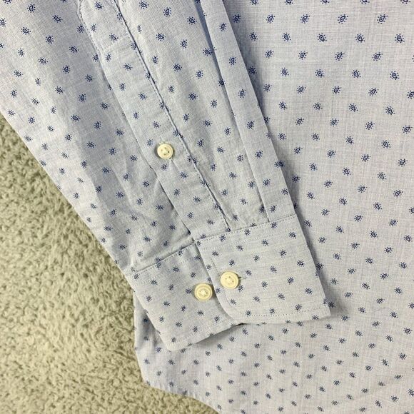 Banana Republic‎ Shirt Mens Medium Slim Blue Paisley Soft Wash Business Casual - Picture 4 of 11